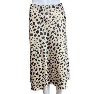 e.ssue Leopard Silky Maxi Skirt Tan & Black Size Small